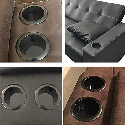GYBest 2 Pcs Plastic Black Cup Holder, Recliner-Handles Replacement Cup Holder Insert For Sofa Boat Couch Recliner Poker Table (Bottom: 3.54", Top: 4.17", Height: 3.94") - Image 3