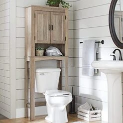 26 In. W Bathroom Space Saver, Better Homes & Garden Over The Toilet Storage Cabinet.Rustic Gray