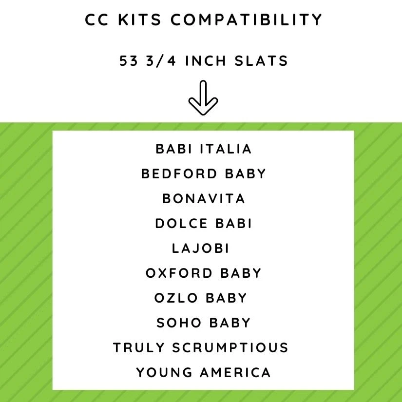 CC KITS Set Of Eight (8) 53 3/4 Inch Full/Double Size Solid Wood Support Bed Slats|Use Crib Conversion Kits|Platform Frame For Mattress|Bunkie Board, Box Spring Or Foundation Replacement Option - Image 3