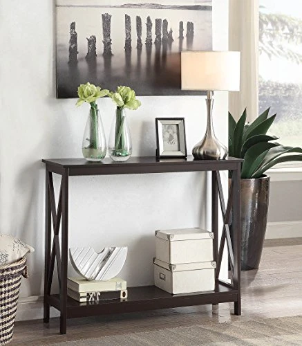 Convenience Concepts Oxford Console Table With Shelf, Espresso