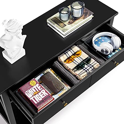 Yaheetech Console Table With 1 Drawer And Open Storage Shelf, Narrow Long Sofa Table For Living Room Entryway, 39.5X 14 X 31.5ββ (LxWxH), Easy Assembly - Black - Image 6