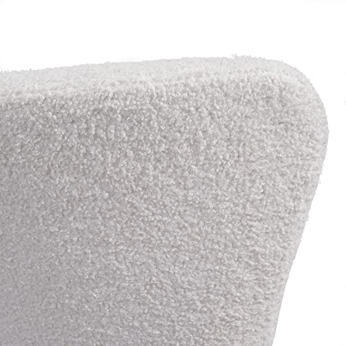 TOLEAD Nursery Rocking Chair, Modern Glider Rocker Chair For Baby Nursery, Upholstered Accent Chair With Side Pocket & High Backrest, Teddy Fabric Sherpa Armchair For Bedroom Living Room, Beige - Image 4