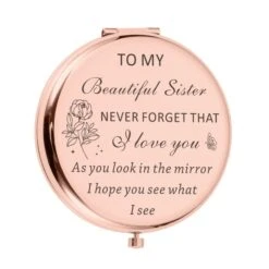 Sister Birthday Gifts From Sister Compact Mirror For Women Best Friend Personalized Friendship Christmas Graduation Easter Valentines Day Gifts Small Make Up Mirror From Little Big Sister Brother