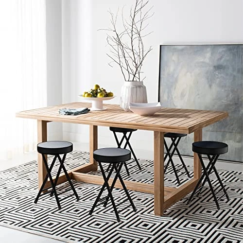 Folding Stool,Cushioned Padded Folding Stool 18.1 Inch,Brown Portable Heavy Duty Collapsible Padded Round Stool - Image 5