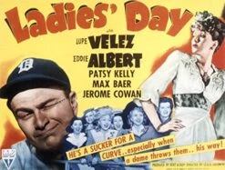 Posterazzi Ladies' Day Eddie Albert Patsy Kelly (Center Left) Lupe Velez 1943 Movie Masterprint Poster Print, (14 X 11)