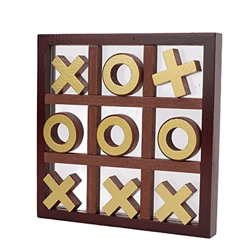 OUKENS Tic Tac Toe For Kids And Adults Coffee Table Living Room Decor And Desk Decor Family Games Night Classic XO Board Games Wood Rustic For Families Size 5 Inch - Image 6