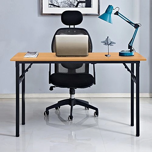 DlandHome 47 Inches Folding Table Computer Desk Portable ActivityTable Conference Table Home Office Desk, Fully Assembled Teak DND-ND5-120TB1 - Image 4