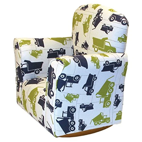 Brighton Home Furniture Toddler Rocker In Dump Truck Printed Cotton - Image 2