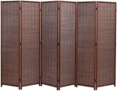 Legacy Decor 3 Panel Natural Color Wood And Bamboo Weave Room Divider - Image 14