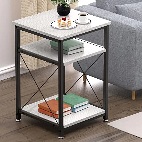 WOODYNLUX Side Table Nightstands Set-of-2, End Table With Storage, Bedside Tables Night Stand With Shelf, Accent Coffee Table For Sofa, Couch, Bed, Living Room, Bedroom, White - Image 4