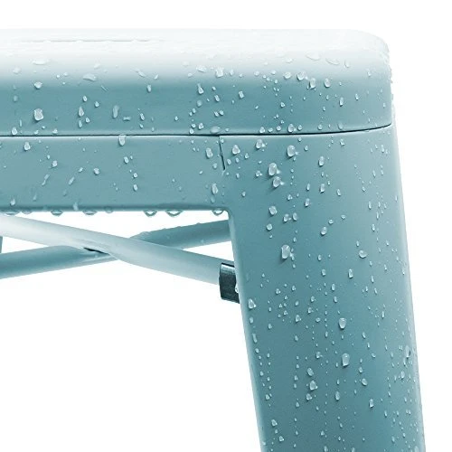 Furmax Indoor-Outdoor Counter Height Stackable Bar Stools Dream Blue, Set Of 4 - Image 4