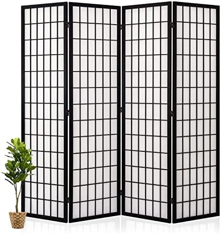 Salfanre Divider For Room Separation, 4 Panel Room Divider, Japanese Room Dividers, Shoji Screen, Folding Screen, 5.6 Ft, Natural - Image 13