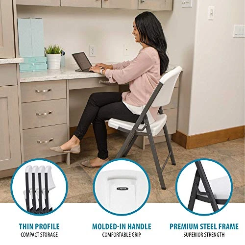 Lifetime 22804 Classic Commercial Folding Chair, White Granite, 1-pack - Image 3
