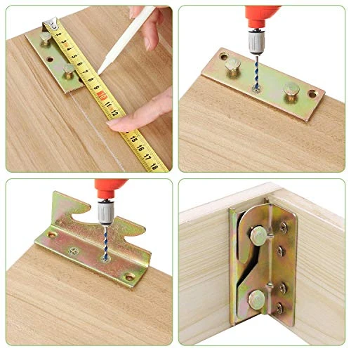 12 Sets Bed Rail Fittings No-Mortise Bed Rail Brackets Heavy Duty Bed Frame Hardware Rust Proof Bed Frame Connectors For Headboards, Footboards - With Screws - Image 4