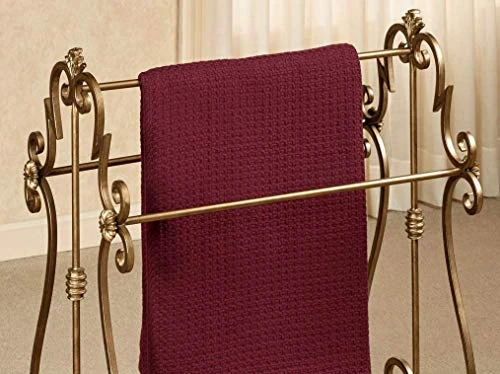 Touch Of Class Esmeralda Blanket Rack - Antique Gold - Functional Furniture - Aesthetic Room Decor - Fabulous Detailing - Stately Room Decor Aesthetic