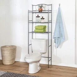 Honey-Can-Do 3-Shelf Over-The-Toilet Space Saver, Satin Nickel BTH-09021 Satin Nickel, 45 Lbs