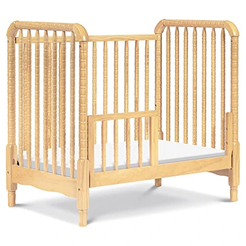 DaVinci Jenny Lind 3-in-1 Convertible Mini Crib In Natural, Removable Wheels, Greenguard Gold Certified - Image 3