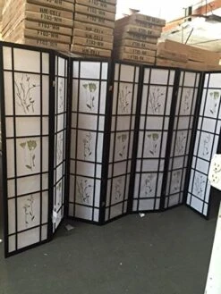 Coaster Oriental Square Style Room Screen 7 Panel Black