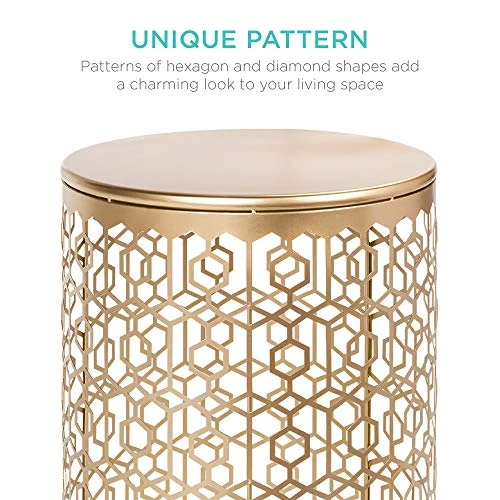 Best Choice Products Metal Accent Table, Set Of 2 Decorative Round End Tables Nightstands, Coffee Side Tables For Living Room Bedroom Office, Nesting - Gold - Image 3
