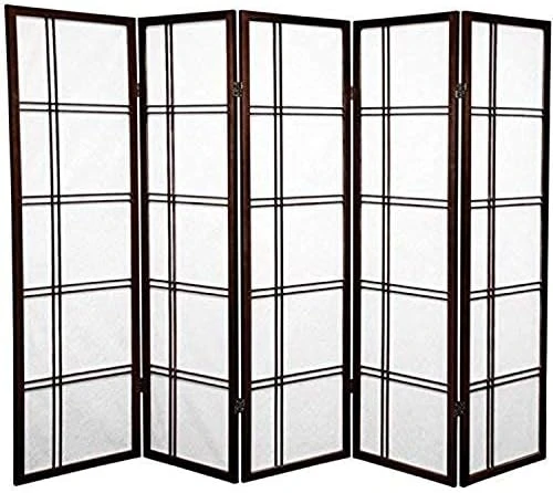 Oriental Furniture 5 Ft. Tall Double Cross Shoji Screen - Honey - 6 Panels - Image 12