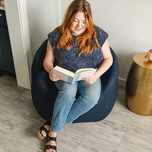 Big Joe Milano Bean Bag Chair, Denim Cobalt Lenox, 2.5ft - Image 4