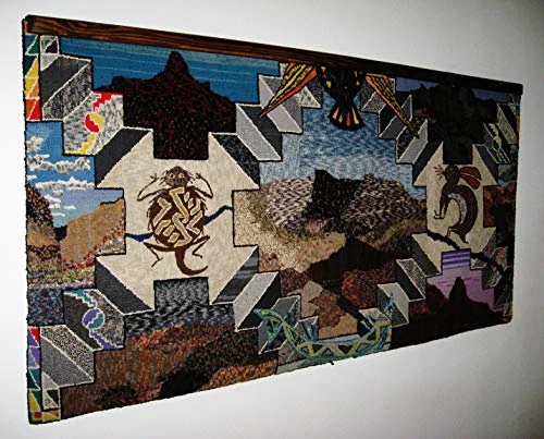 Quilt Hanger Up To 65" Compression Clamp | Wall Mounted Hanging Rack For Blankets, Rugs & Quilts | Premium Local Pine Wood Stain | Custom Made