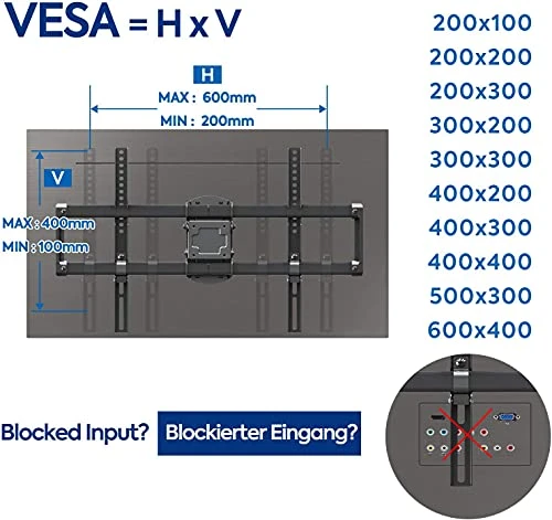 Mounting Dream MD2617-03 TV Mount Swivel Tilting For Most 42-70 Inches, Some Up To 75 Inch LED, LCD, OLED, Plasma TVs With VESA 200 X 100-600 X 400 Mm Up To 45.5 Kg, - Image 4