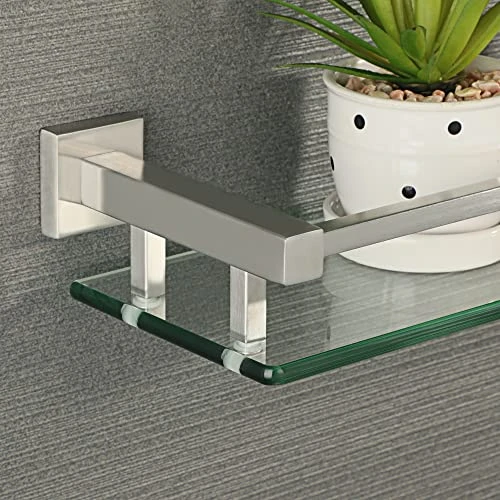 Alise GC2000-LS SUS 304 Stainless Steel Bathroom Glass Shelf Wall Mount 20 Inch,Brushed Nickel - Image 5