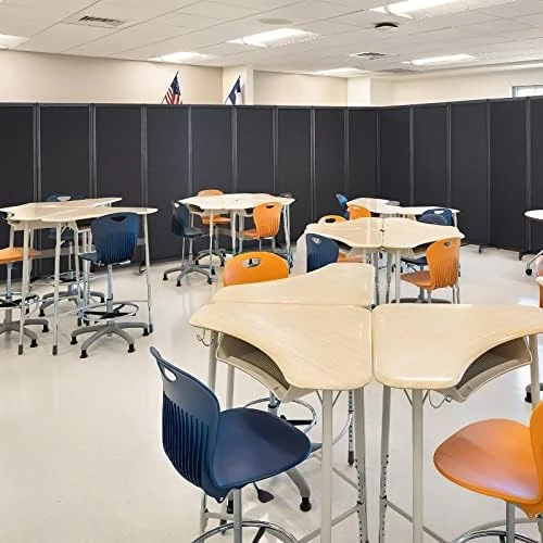 Strongbird Room Divider,Privacy Screen Partition Separator,Portable Commercial Room Dividers,Freestanding Office School Dividers, 126''(L)* 78.7''(H),5 Panel,Grey - Image 7
