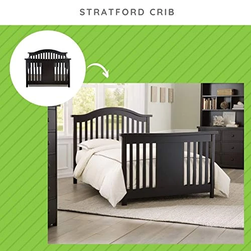 Full-Size Conversion Kit Bed Rails For Baby Appleseed & Eco-Chic Cribs | Fits Beaumont, Chelmsford, Clover, Davenport, Dorchester, Millbury, Palisade And Stratford Cribs (Espresso) - Image 5