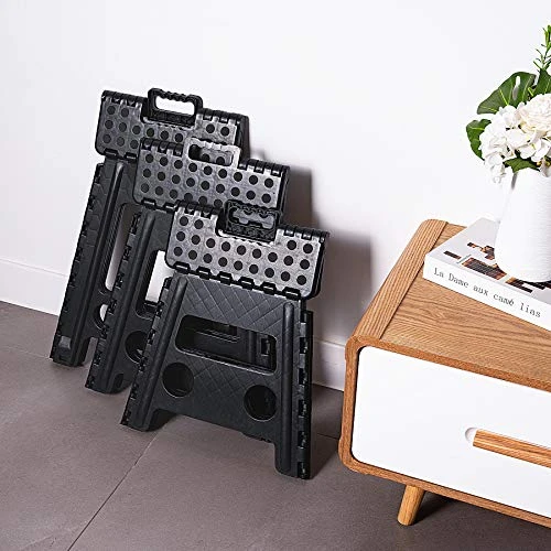 Topfun Folding Step Stool, 13 Inch Non-Slip Footstool For Adults Or Kids, Sturdy Safe Enough, Holds Up To 300 Lb, Foldable Step Stools Storage/Open Easy, For Kitchen,Toilet,Office,RV (Black, 13inch) - Image 6