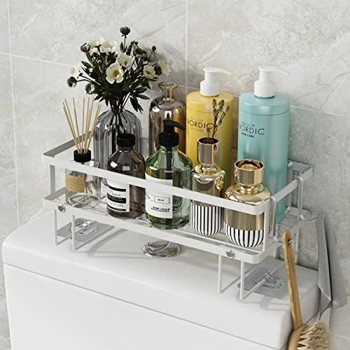 Godboat Over The Toilet Storage, 2-Tier Bathroom Organizer Shelves, Multifunctional Toilet Rack,No Drilling Space Saver With Wall Mounting Design (Black) - Image 6