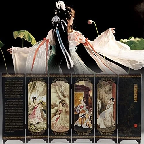 Bantlou Mini Folding Screen Small Chinese Dividers Japanese Decor Folding Screen Desktop Asian Decoration Gift For Home Office New Year 18.5‘’×9.5’’(Bird And Flowers) - Image 7