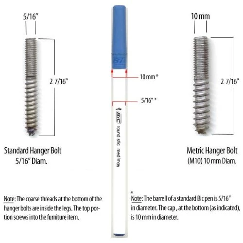 Leg Daddy 4" Dark Finish Square Tapered Pyramid Wooden Sofa Legs, Set Of 4, 5/16" Hanger Bolt - Image 3