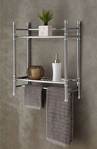 Best Living No Tools Wall Mount/Countertop Shelf, Chrome