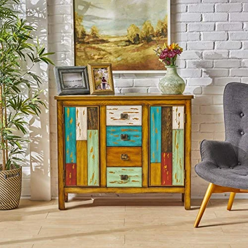 Christopher Knight Home Everest 4 Drawer 2 Door Cabinet, Multicolor