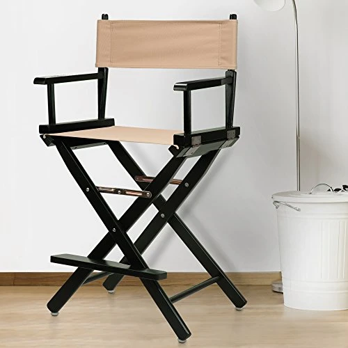Casual Home 24" Director's Chair Black Frame-with Tan Canvas, Counter Height - Image 2
