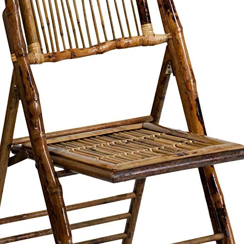 EMMA + OLIVER 2 Pack Commercial Event Party Rental Bamboo Folding Chair - Image 5