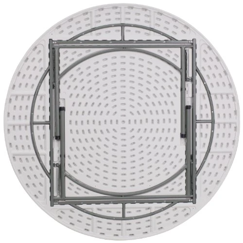 Flash Furniture 6-Foot Round Granite White Plastic Folding Table - Image 5