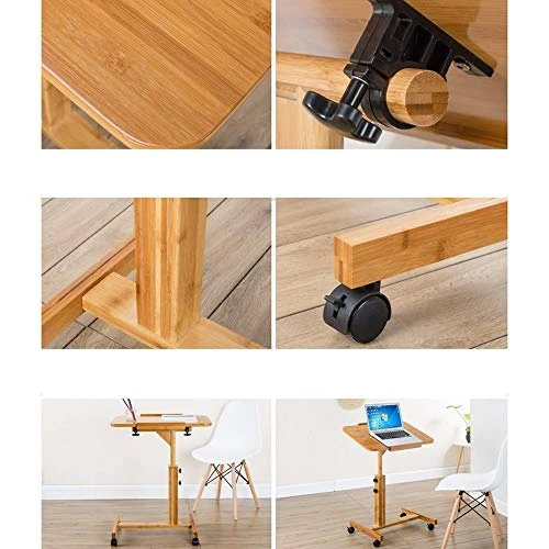 WYKDD Height Adjustable Mobile Laptop Stand Desk Rolling Cart, Height Adjustable From (Size : 50x70cm) - Image 6