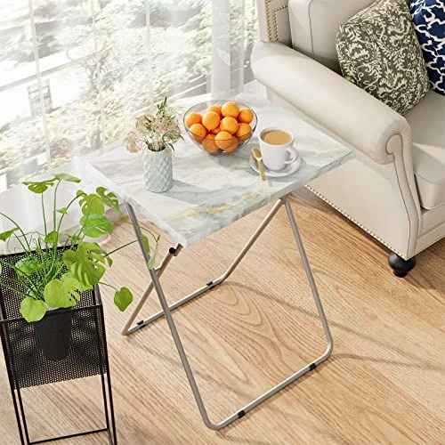 Garden 4 You Portable Folding TV Tray Dinner Snack Trays Table Portable Foldable Table Small Sofa Bedside Tables With Light Weight, 15 X 18.9 X 26 In(Smoky Grey) - Image 2