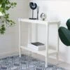 Safavieh Home Collection Rafiki Distressed White Lower Shelf Console Table CNS5714A, 0