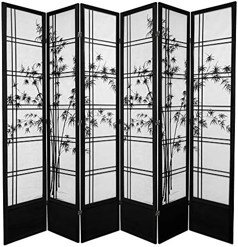 Oriental Furniture 7 Ft. Tall Bamboo Tree Shoji Screen - Honey - 5 Panels - Image 4