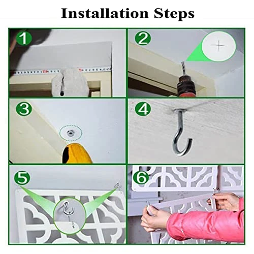 PKEPJ Hanging Room Divider Panels,10 Pieces Wood-Plastic Screen Panels Wall Divider Partition Home Office Decoration (White04) - Image 3