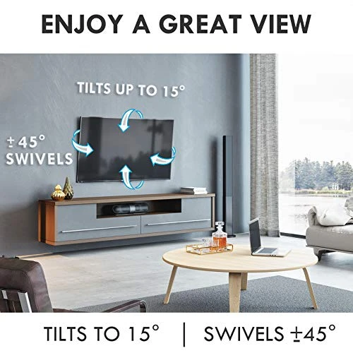 MOUNTUP TV Wall Mount Swivel Tilt For Most 42-70 Inch Flat/Curved Screen TVs Some Up To 82 Inch, Full Motion TV Mount Bracket Max VESA 600x400mm, Up To 100lbs, Fits Max 16", 18", 24" Studs MU0012-24K - Image 2