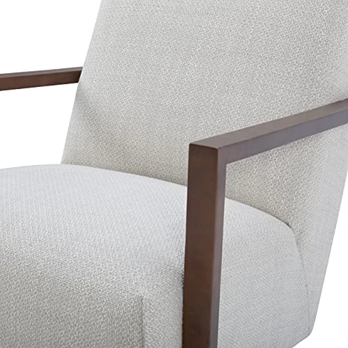 Amazon Brand – Rivet Contemporary Upholstered Glider Accent Chair With Wood Arms, 30.3"W, Stucco - Image 4