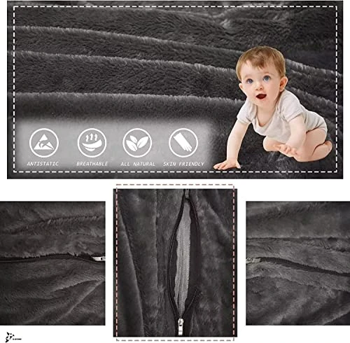 GQZGGXX Bean Bag Chair Cover, Durable Comfortable Chair PV Fur Bean Bag Sofas Faux Fur Sofa Living Room Sofa Bed Large Bean Bag Chairs For Adults (No Filler,Cover Only) 6ft Dark Grey - Image 5