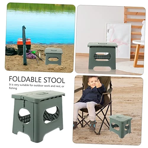 Garneck Folding Chairs Folding Foot Stool Step Stool For Kids Collapsable Stool Collapsible Footstool Garden Stool Small Folding Portable Plastic Stool Foldable Fishing Stool Kids Stool