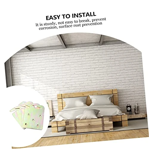 VILLCASE Bed Rail Hooks 4pcs Hooks Plate Wood Duty Connectors Rail Bracket For Frame Bed Fittings Plates Construction Wooden Hook Heavy Accessories Beds Bed Rail Brackets - Image 5