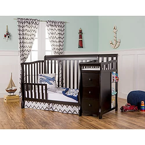 Dream On Me 5 In 1 Brody Convertible Crib With Changer In Black, Greenguard Gold Certified, Comes With 1" Changing Pad, Non-Toxic Finish, Made Of Durable Pinewood - Image 4
